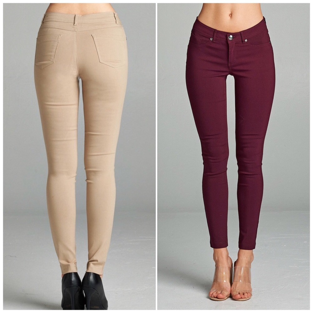 Plum Skinny Ponte Pants - Picture 3 of 3